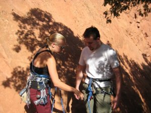 Phil and I rock climbing back in 2008